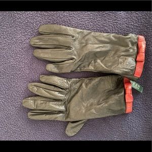 Ralph Lauren Bow Leather Gloves